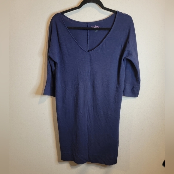 Lilly Pulitzer Navy V-neck Tshirt dress Size Medium 100% pima cotton - Picture 5 of 6